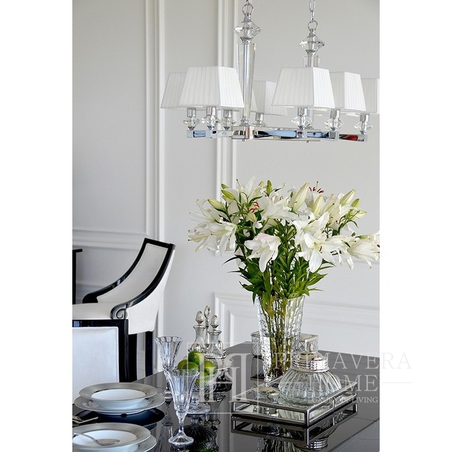 Stylish dining table white gloss, bent legs ELENA GLAMOR