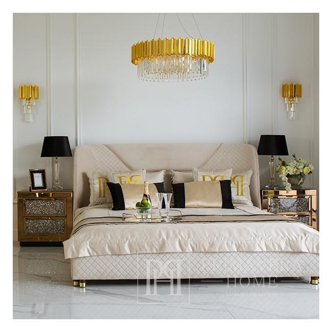 Glamour-Kronleuchter EMPIRE, 80 cm, luxuriöse runde Kristall-Hängelampe, Gold LICHT
