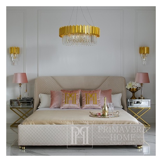 Luksusowy żyrandol kryształowy glamour okrągły lampa wisząca, złoty EMPIRE 60cm