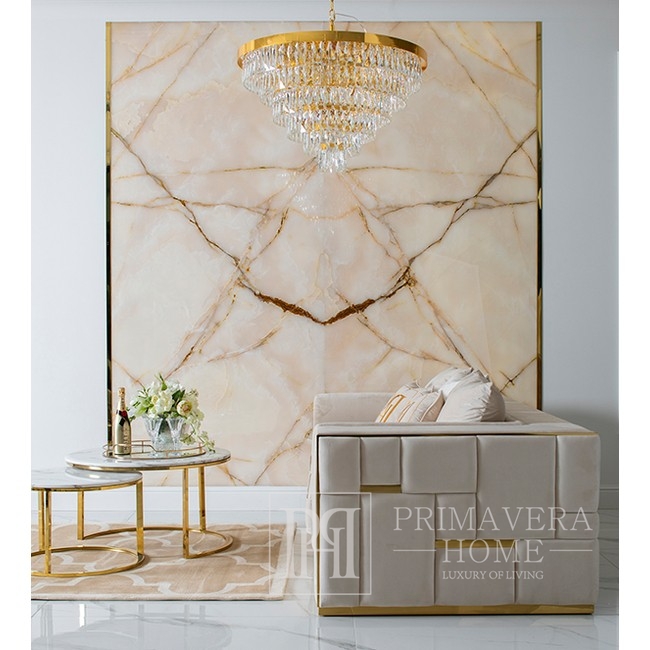 Żyrandol złoty lampa wisząca kryształowa glamour do salonu złoty MONACO L styl klasyczny, nowojorski