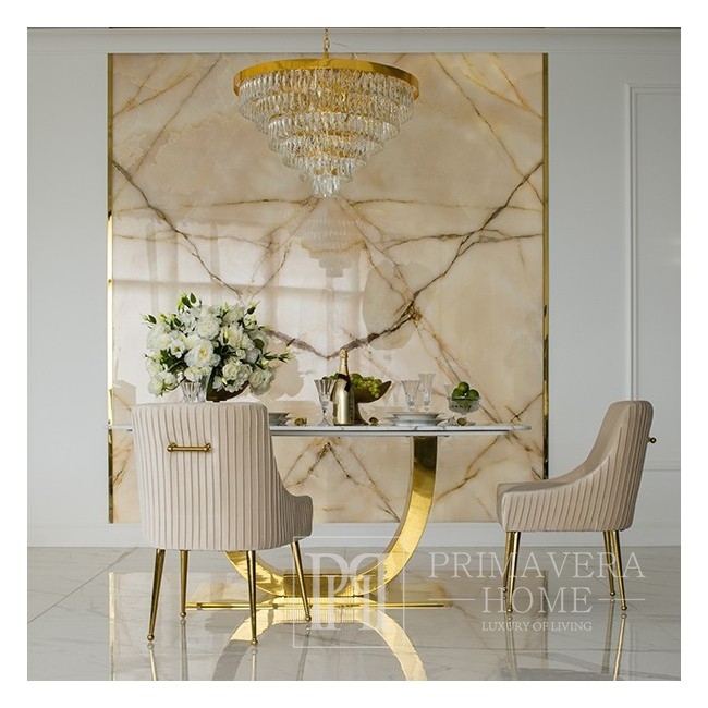 Kronleuchter Kristall New York Glamour modern zum Wohnzimmer Gold MONACO L.
