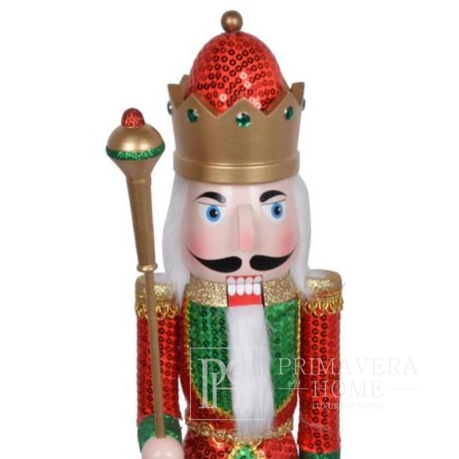 Nutcracker, wooden, with sequins and a red-green MAX movement