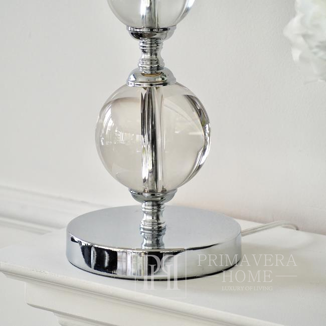 Table lamp TRIO metal with crystal balls, silver