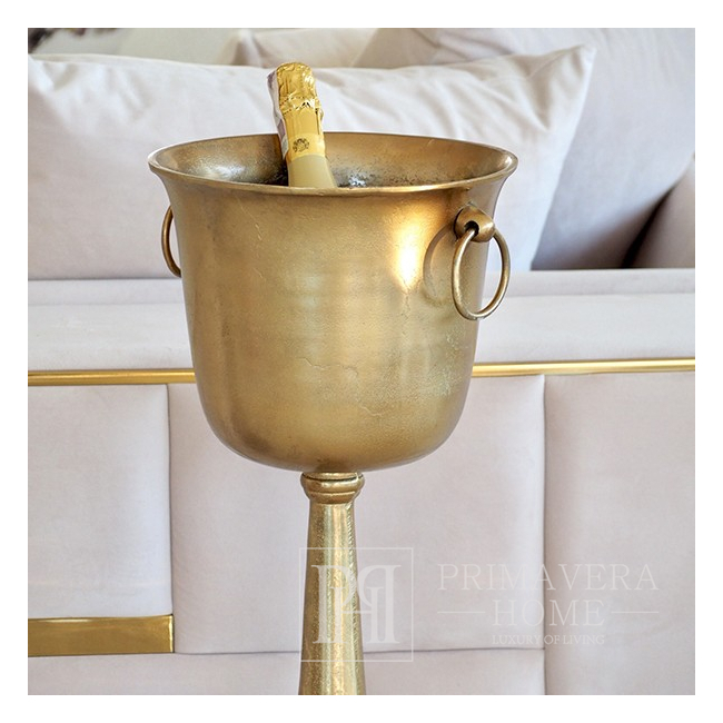 Cooler na szampana złoty wysoki podłogowy uchwyty 89 cm