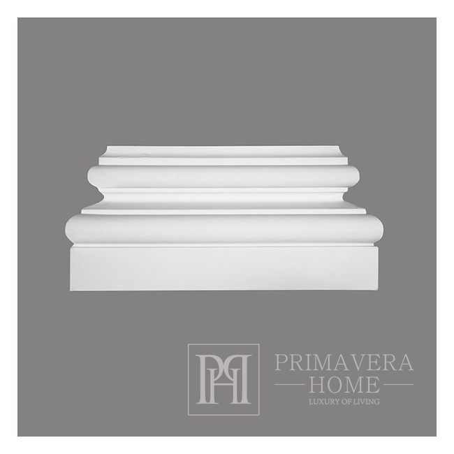 Decorative white pilaster element, 15.8 cm, width 33.5 cm