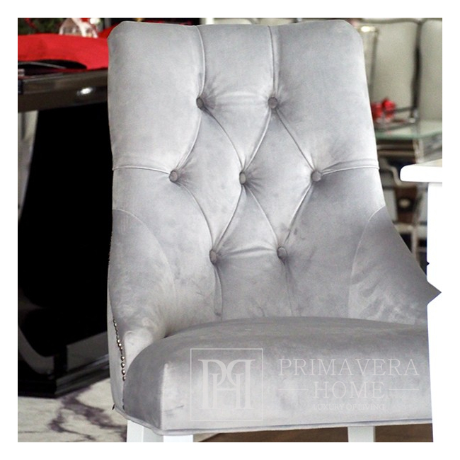 Chair with a knocker on straight legs,  glamor PRINCE II