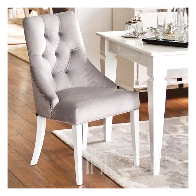 Chair with a knocker on straight legs,  glamor PRINCE II