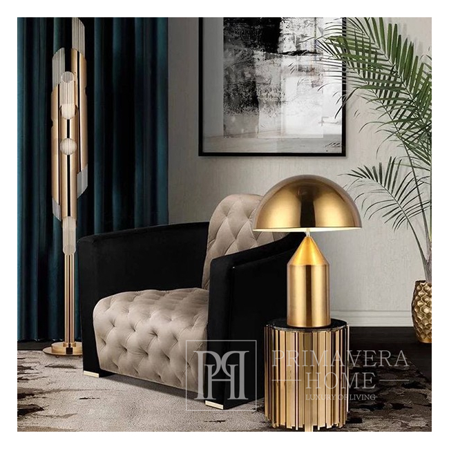 Modern gold metal table lamp in the AURORA GOLD glamor style