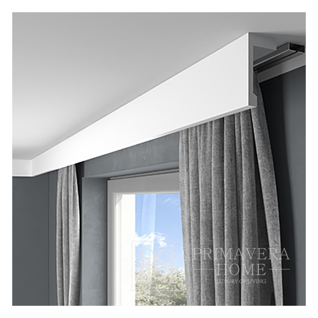 Curtain rail profile for a curtain rod, high 12 cm 240 cm DECORATIONS