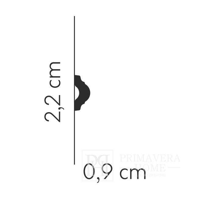 Listwa ścienna biała ozdobna 2,2 cm 240 cm