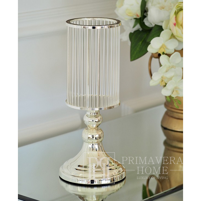 VILLA candlestick with M silver shade 30 cm 