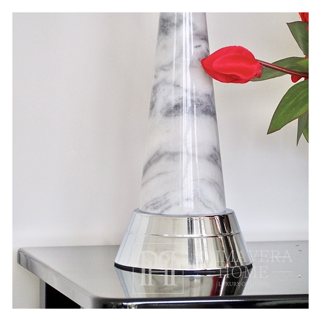Luxury table lamp with a conical marble base in silver GIULIA 