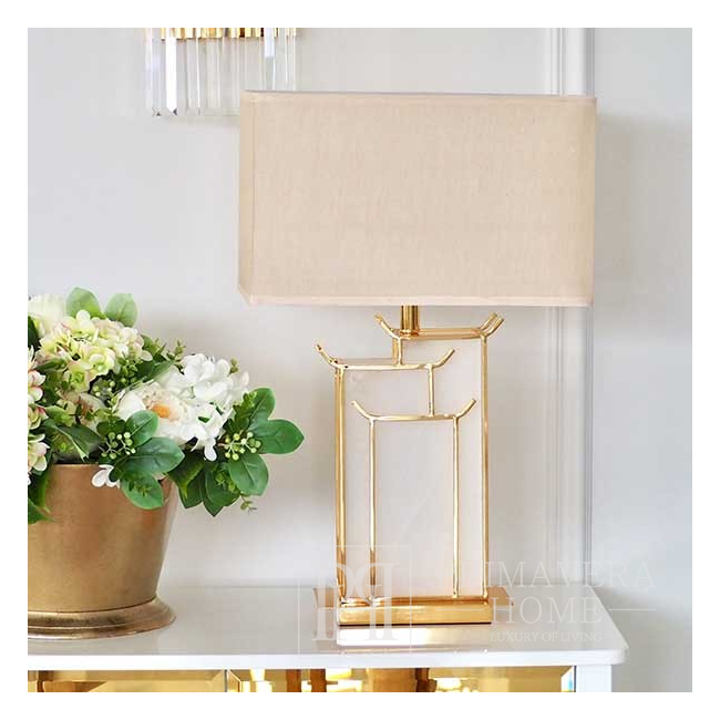 Art deco table lamp rectangular marble base glamor lux VITTORIA GOLD
