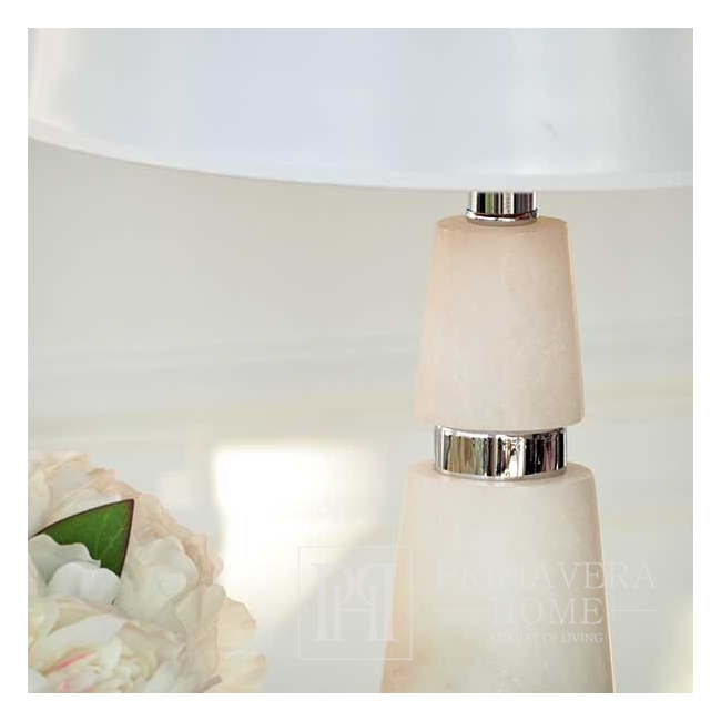 Table lamp with a conical base, silver marble luxury GIANNA