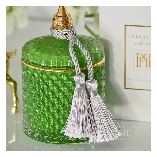Decorative green crystal glass container