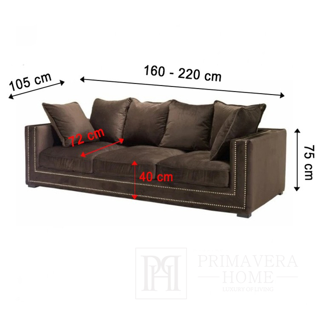 Glamour-Sofa zerlegbar mit Kissen grau schwarz mit Kissen bequem NERO