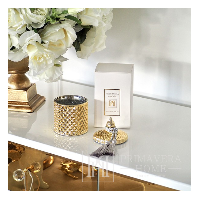 Decorative gold crystal glass container