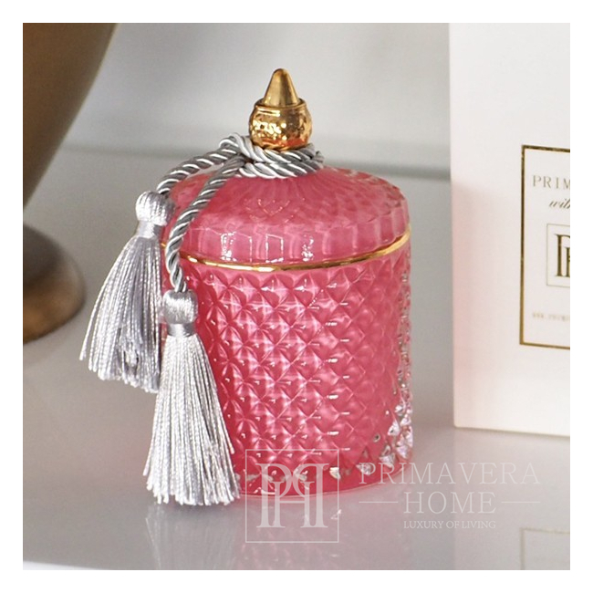 Decorative glass, crystal pink container