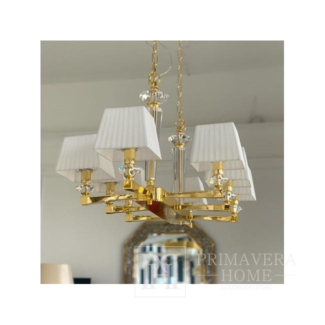Elegant stylish lamp chandelier glamor pendant lamp 8 arms ELEGANZA L GOLD