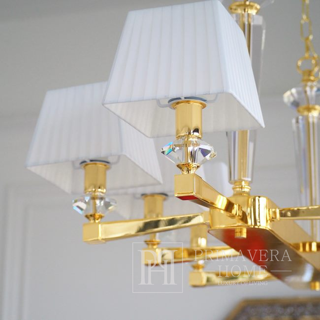 Elegant stylish lamp chandelier glamor pendant lamp 8 arms ELEGANZA L GOLD