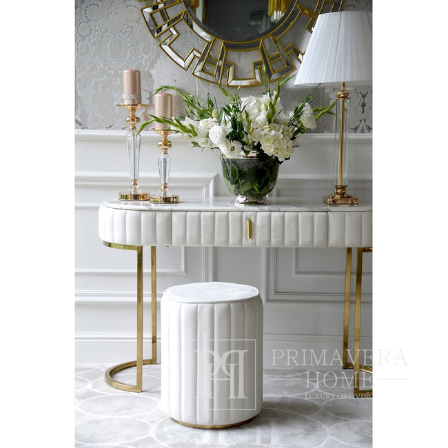 Glamour silver console modern classic white for hallway, BELLA GOLD living room [CLONE]