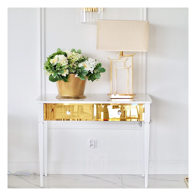New York glamor white gold ELEGANCE mirror console