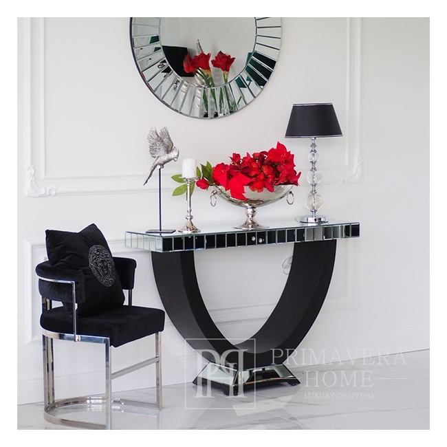 New York glamor mirror console for the bedroom hall, mirror black MICHELLE OUTLET