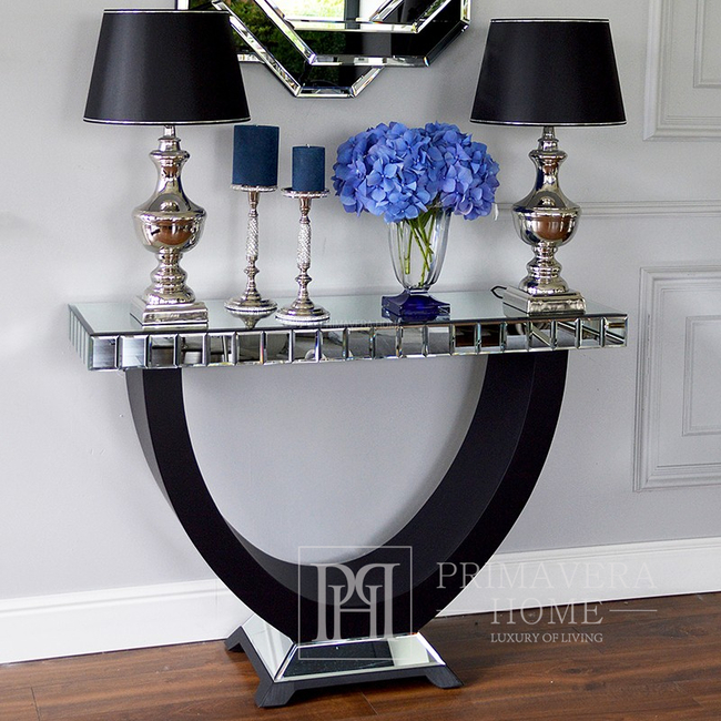 New York glamor mirror console for the bedroom hall, mirror black MICHELLE OUTLET