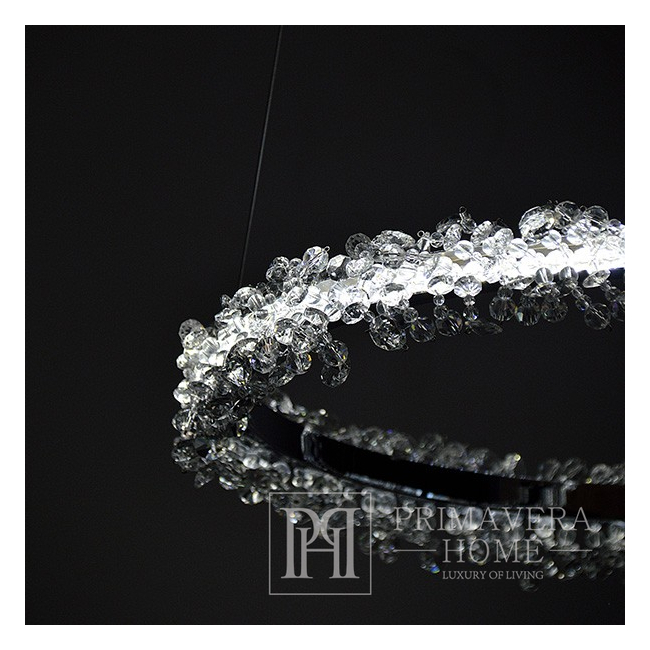 Kristalinė lubų lempa sidabrinės spalvos lubinės apvalios glamūrinės prabangos BRINA S M