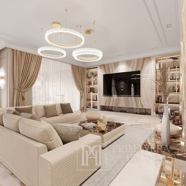 Crystal ceiling lamp gold round glamor luxury BRINA S M