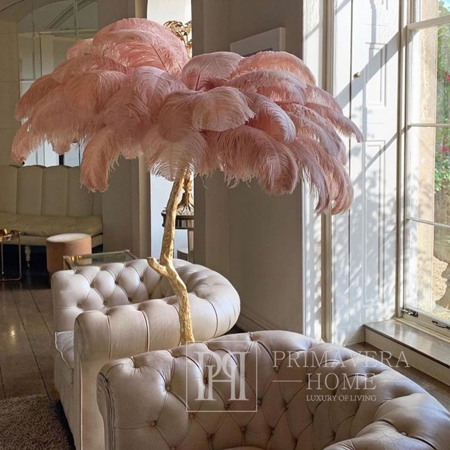 Table lamp made of natural ostrich feathers Paris