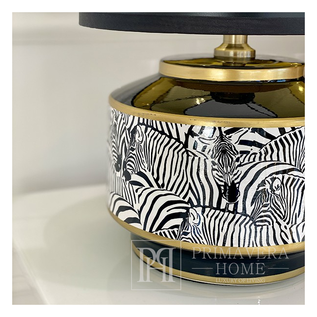 Tischlampe gold schwarz loft glamour zebra S