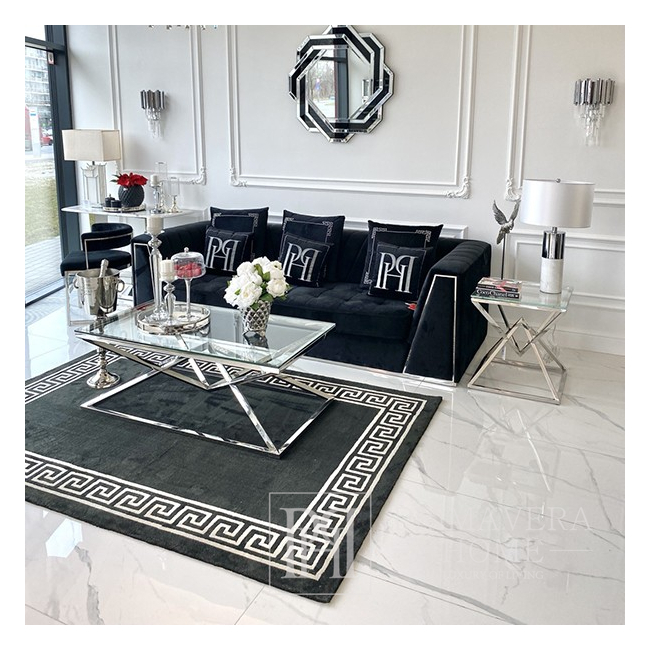New York Glamour gepolsterter Sessel für das Wohnzimmer moderne Graugold MONTE CARLO