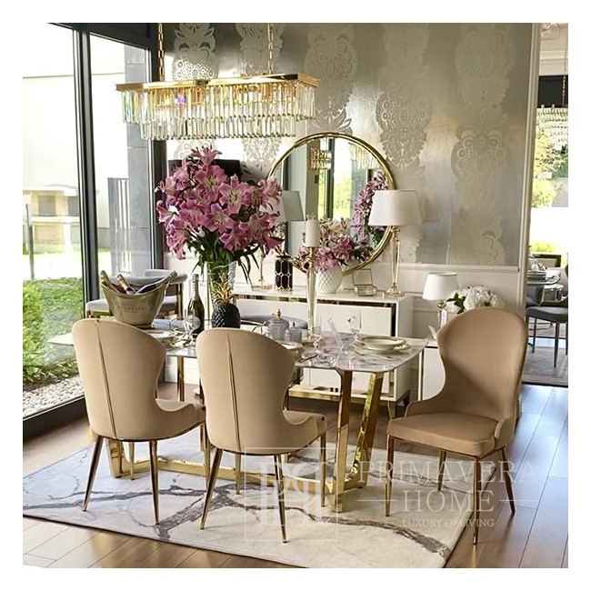 Modern gold rectangular crystal chandelier GLAMOR 