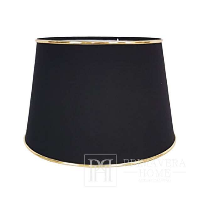 Black lampshade with gold trimming L 45 cm