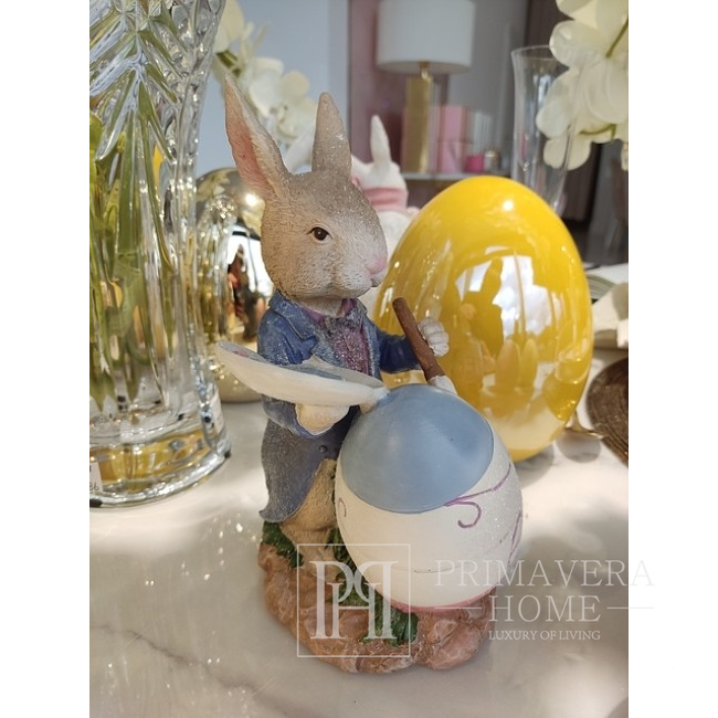 Table decoration, painter rabbit, blue, easter, glamor