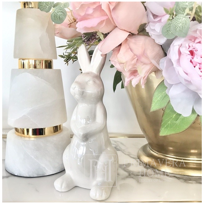 Table decoration, ceramic rabbit, pearl, standing, glamor, easter