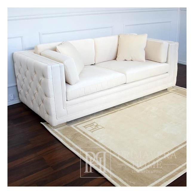 Glamour sofa sofa with pillows white quilted BIANKA