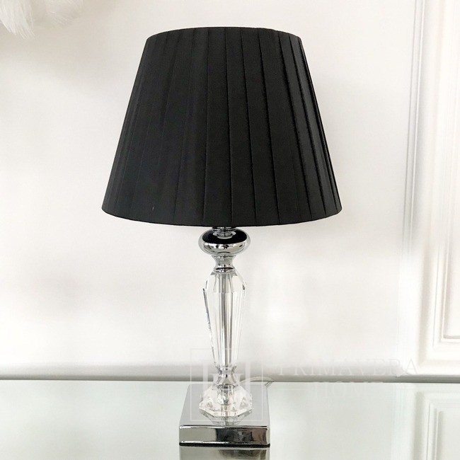 Elegantiškas juodas klostuotas šviestuvo gaubtas, 25 cm 