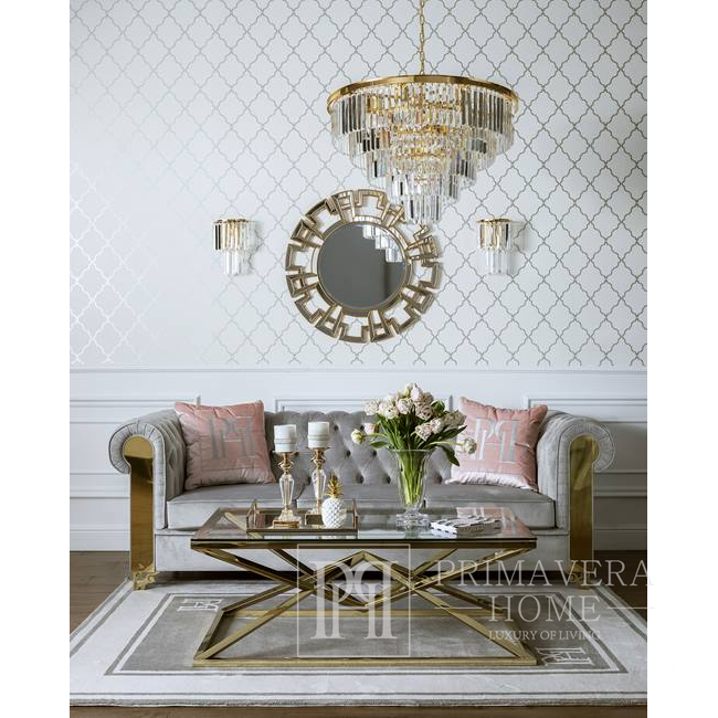 Żyrandol glamour kryształowy okrągły nowoczesny, lampa wisząca, złoty GLAMOUR 80 cm APŠVIETIMAS