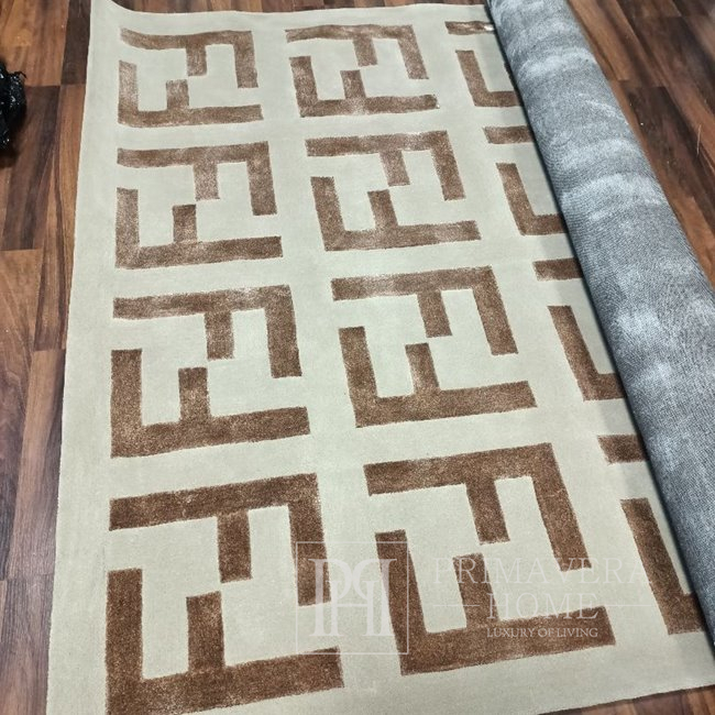 Modern carpet for the living room, bedroom, dining room, glamor, beige, brown FASHION