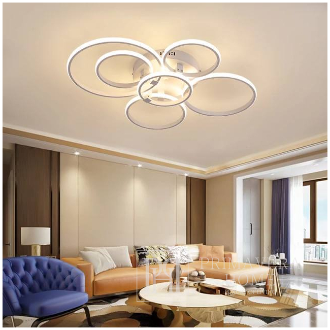 Moderne LED Deckenleuchte Art Deco Modern silber für das Wohnzimmer des Schlafzimmers CERCHIO