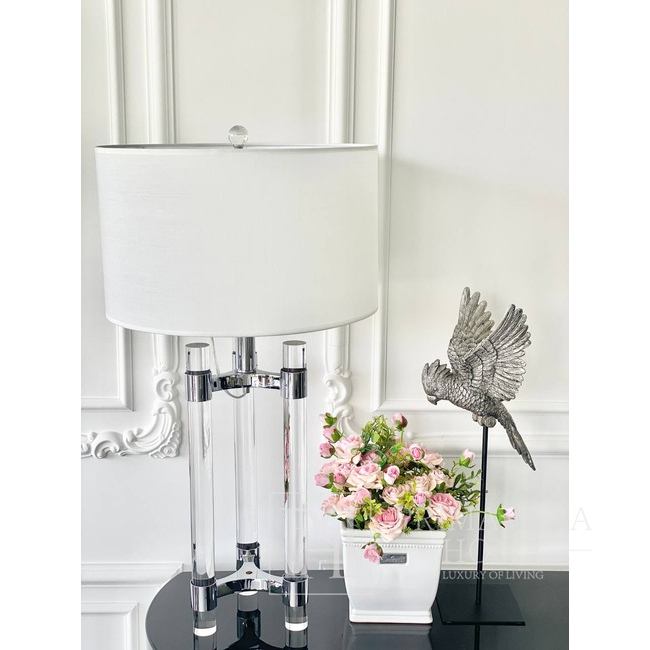 Design table lamp, modern, art deco, New York, transparent, silver SERENA