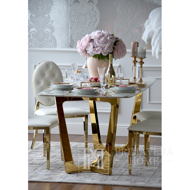 Stół glamour biały do jadalni
