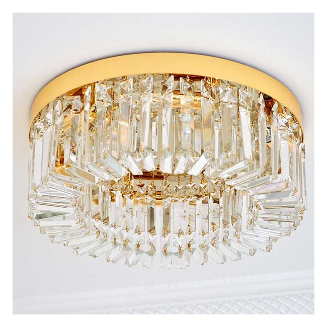 Exklusive Deckenlampe für den Flur, für das Wohnzimmer, Deckenlampe für das Schlafzimmer, Kristall, Gold STELLA OUTLET