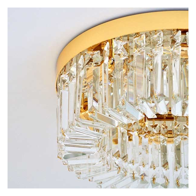 Exklusive Deckenlampe für den Flur, für das Wohnzimmer, Deckenlampe für das Schlafzimmer, Kristall, Gold STELLA OUTLET
