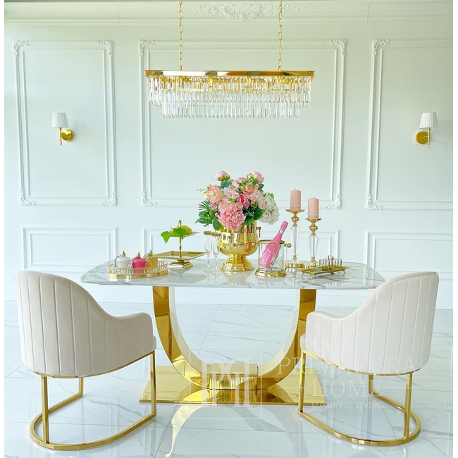 GLAMOUR 100 gold oblong rectangular modern glamour pendant lamp crystal chandelier