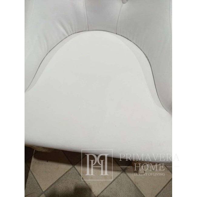 Luxuriöser weißer Polsterstuhl für Büro, Schlafzimmer, Schreibtisch, Venge-Beine LEONARDO OUTLET 