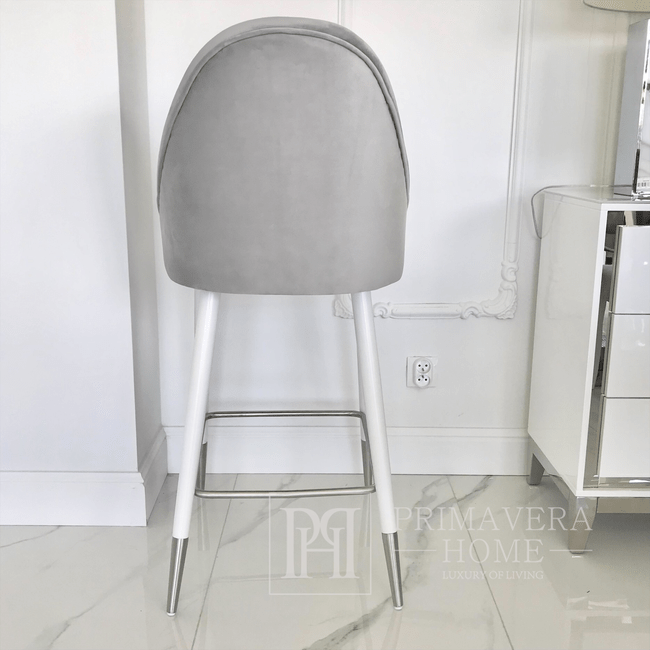 Exclusive upholstered stool, to the island, to the dining room, classic, New York, silver CAPRI