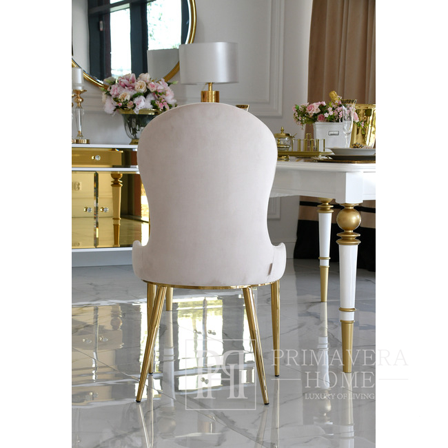 LOUIS modern beige gold New York-style upholstered glamour chair 49x55x110